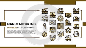 manufacturing industry factory landing header vector