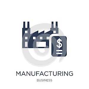 Manufacturing output icon. Trendy flat vector Manufacturing output icon on white background from Business collection