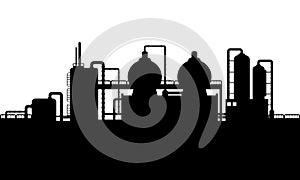 Manufacturing plant silhouette building architecture