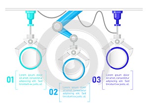 Manufacturing processes development infographic chart design template