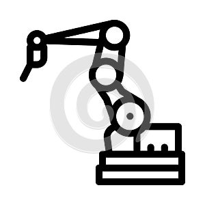 Manufacturing robotic arm icon vector outline illustration