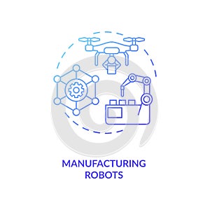 Manufacturing robots concept icon
