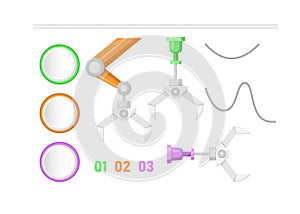 Manufacturing technology infographic chart design element set