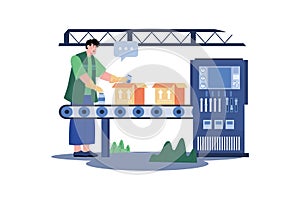 Manufacturing Unit Illustration concept on white background