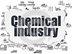 Manufacuring concept: Chemical Industry on Torn Paper background