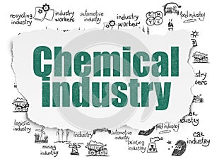 Manufacuring concept: Chemical Industry on Torn Paper background