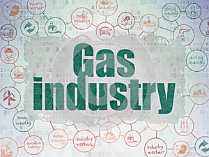 Manufacuring concept: Gas Industry on Digital Data Paper background