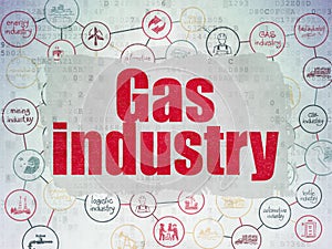 Manufacuring concept: Gas Industry on Digital Data Paper background