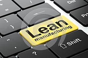 Manufacuring concept: Lean Manufacturing on computer keyboard background