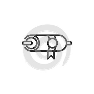 Manuscript scroll line icon