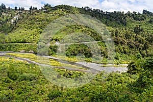 Manuwautu Scenic Route through the Oroua River gorge in New Zealand