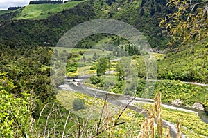 Manuwautu Scenic Route through the Oroua River gorge in New Zealand