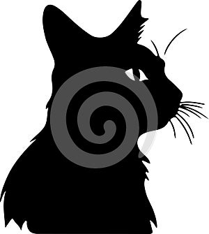 Manx Cat Black Silhouette Generative Ai