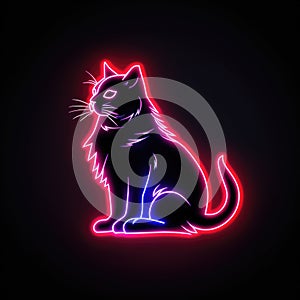 Manx. Neon outline icon with a light effect