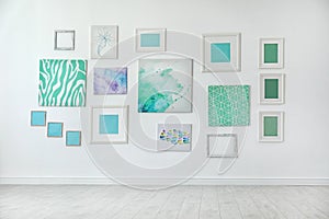 Many abstract mint paintings