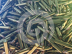 Many ammunition bullets pattern background. 3D