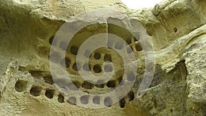 Many Ancient Pigeon Holes in Cappadocia`s Caves Dwellings