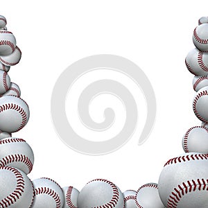 Many Baseballs form Baseball Season Sports Border