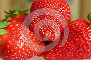 Many berries red strawberry close-up