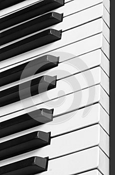 black and white piano keys in vertical format photo