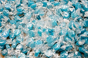 Many blue candies
