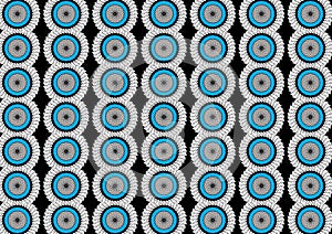 Many blue circle pattern on black backgrounds , Design for banner, flyers, print, poster, wallpaper, fabric