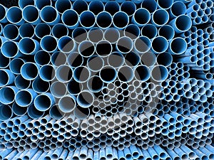 Blue plastic pipe background