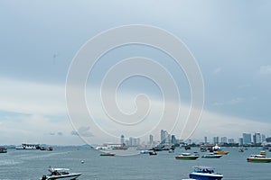 Many boats on beach Pattaya