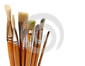 Many brushes for painting