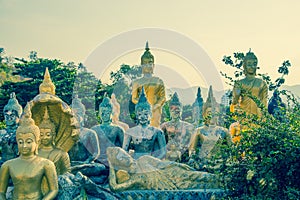 Many Buddha Khao Takiab Temple in Hua Hin Thailand