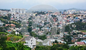 Many buildings located in Dalat city, Vietnam