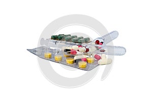 Many capsules isolated white