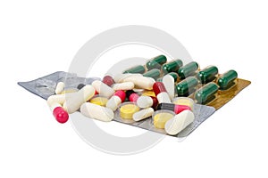 Many capsules isolated white