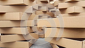 Many Cardboard Packagings On A Pile