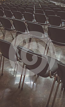 Many chairs on a meeting