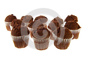 Many chocolate muffins