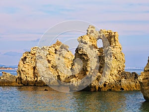 Many Cliffs on Albufeira Arrifes beach