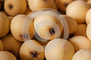 Many close ups of golden loquats