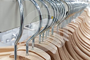 Many Clothes Hangers on a Rack