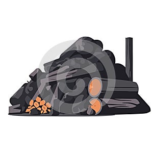 Many coal illustration