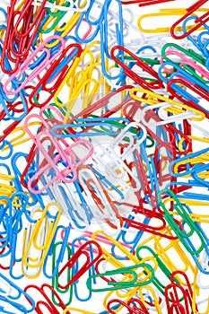 Many color paper clips