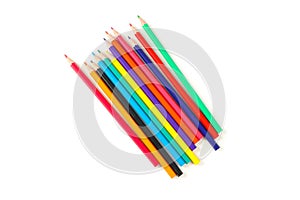 Many color pencils isolated