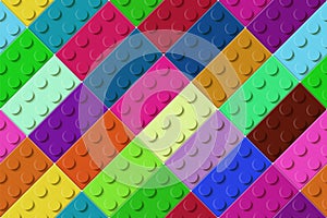 Many Color Toy Blocks Top View Seamless Pattern