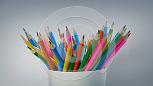 Many Colored Pencils Rotating
