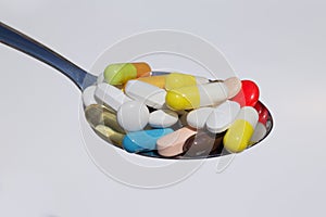 Many colored pills / capsules /medicine
