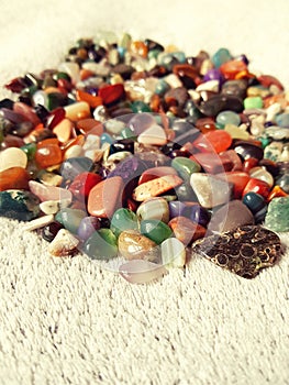 Colored semi-precious stones