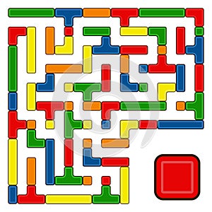 Many-colored square maze10x10