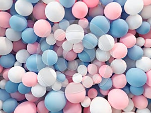 Many colorful balloons decorated wall background