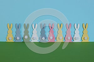 Many colorful bunnies