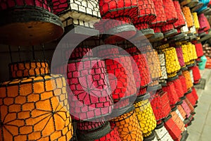 Many colorful chinese lanterns, China